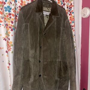 Wilsons Leather Men's Suede Jacket - Dark Olive
